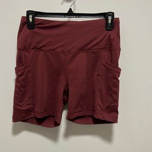 Burgundy Active Shorts